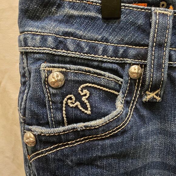 Rock Revival Chrissie Boot bootcut jeans size 30 low rise flap pocket distressed - Picture 4 of 16